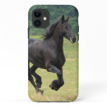 Galloping Friesian Horses iPhone 11 Case